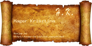 Hager Krisztina névjegykártya